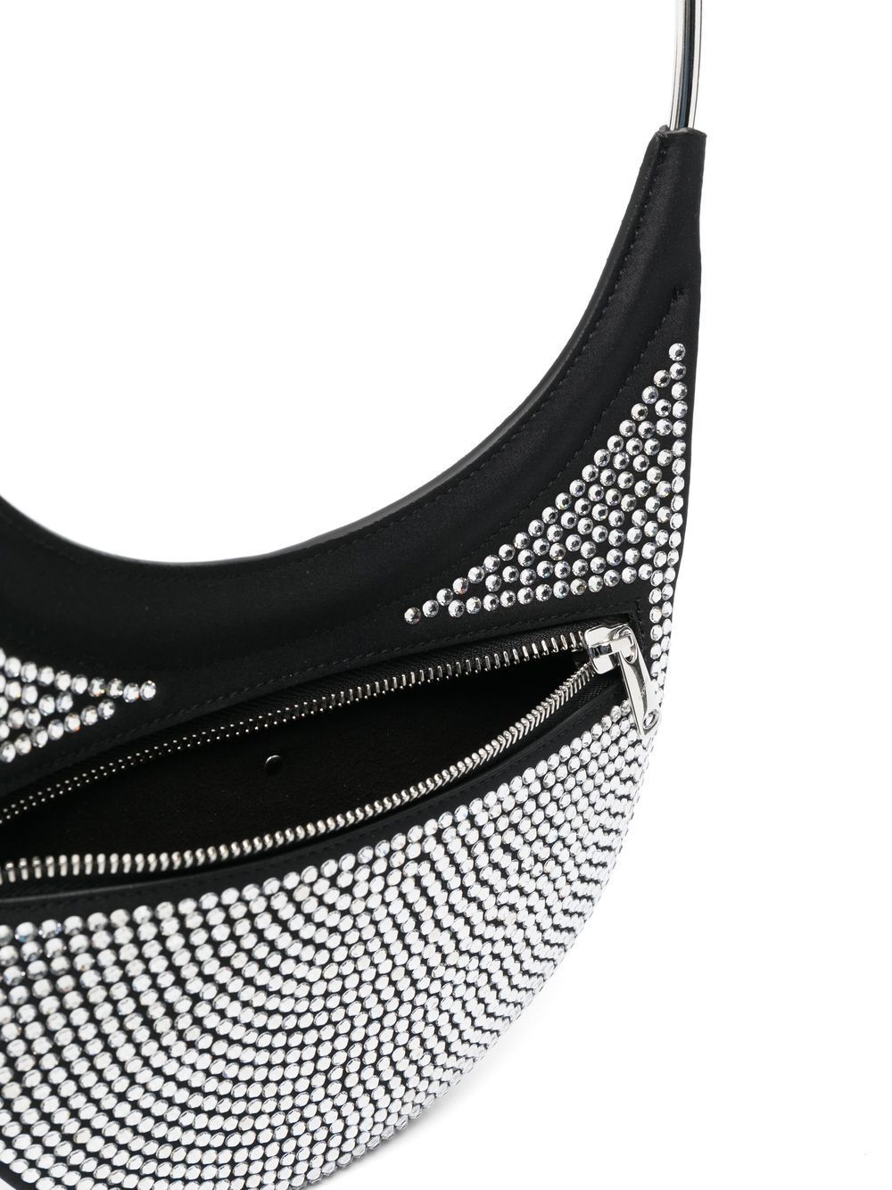 Coperni Embellished Fabric Ring Swipe Shoulder Bag In Black