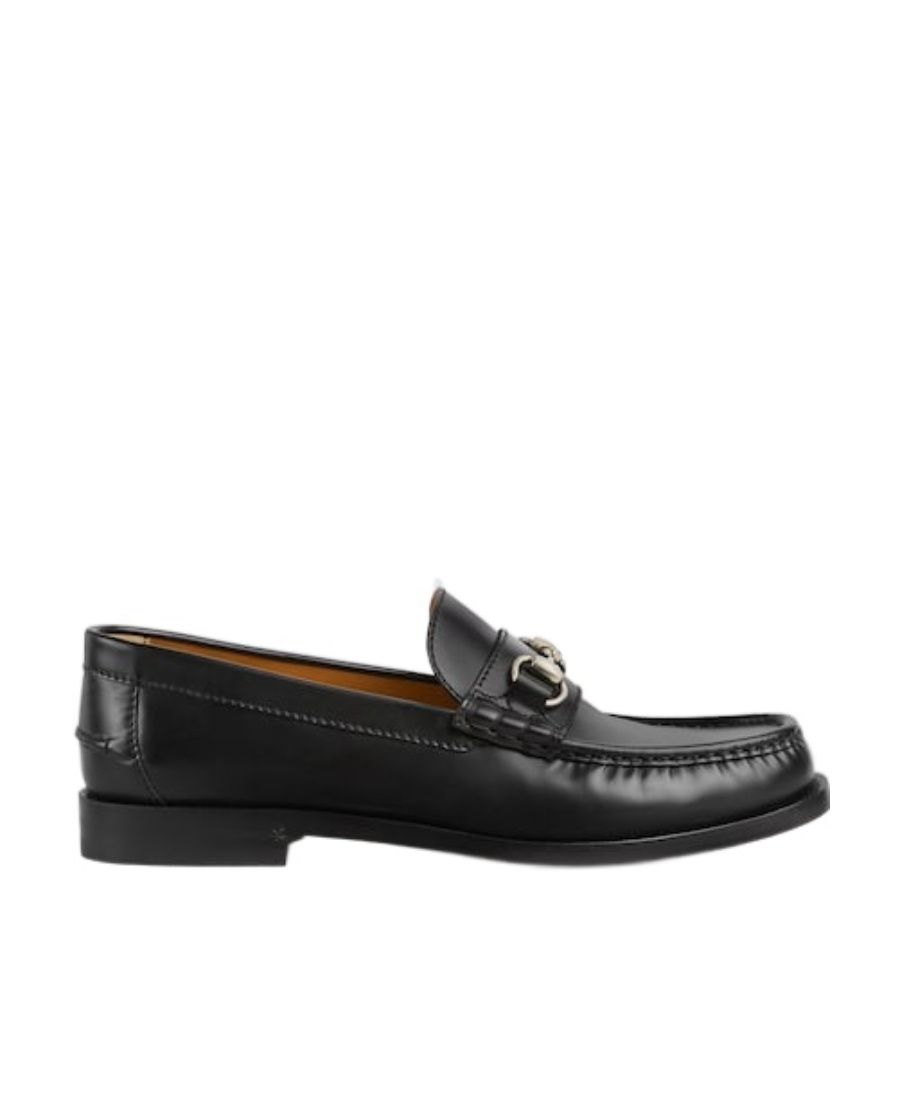 Gucci Horsebit Detail Leather Loafers In Black