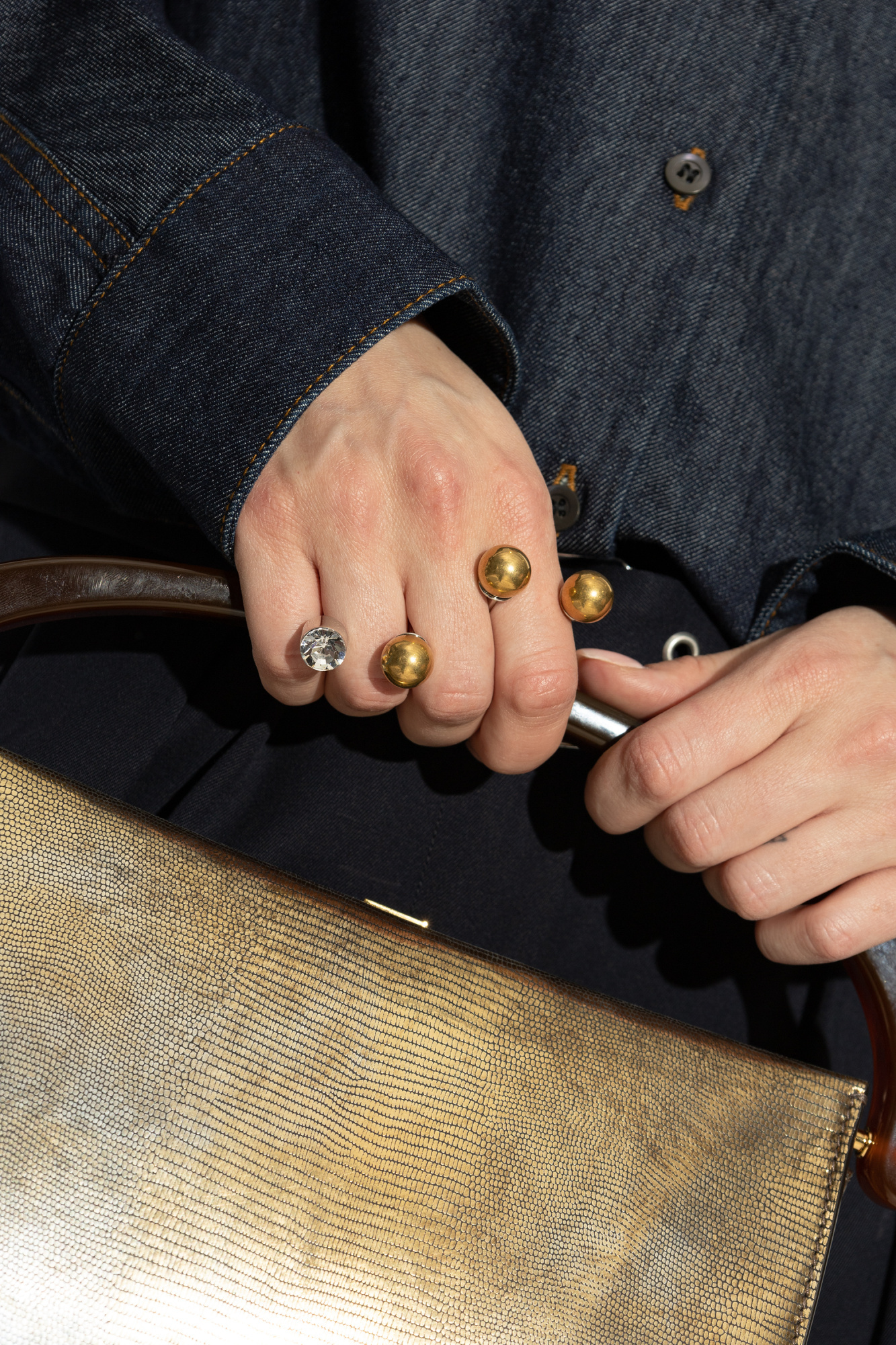Dries Van Noten Set Of 2 Ball Rings In White