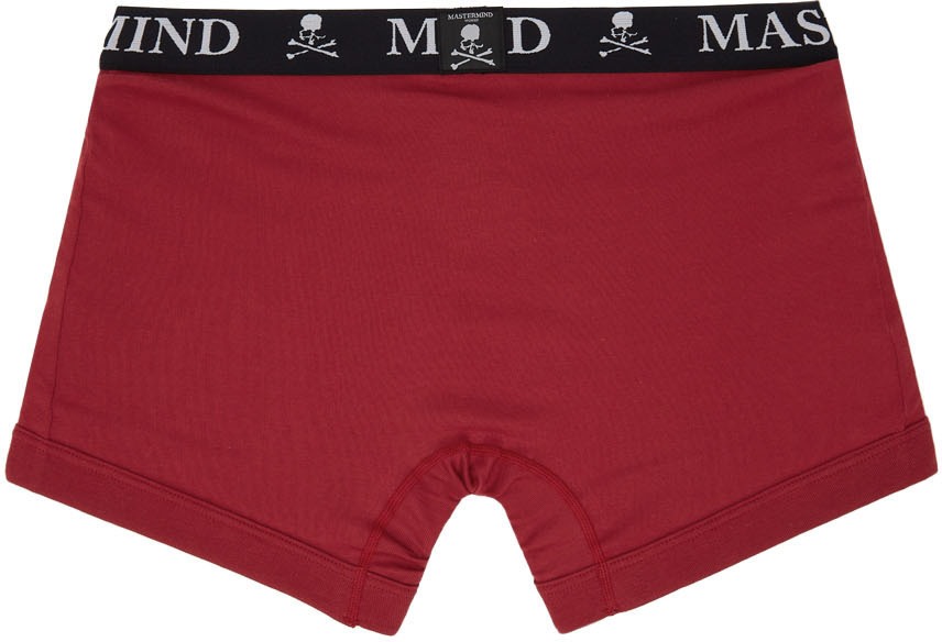 Mastermind Japan Three Pieces Of Logo Boxer Panties In Red