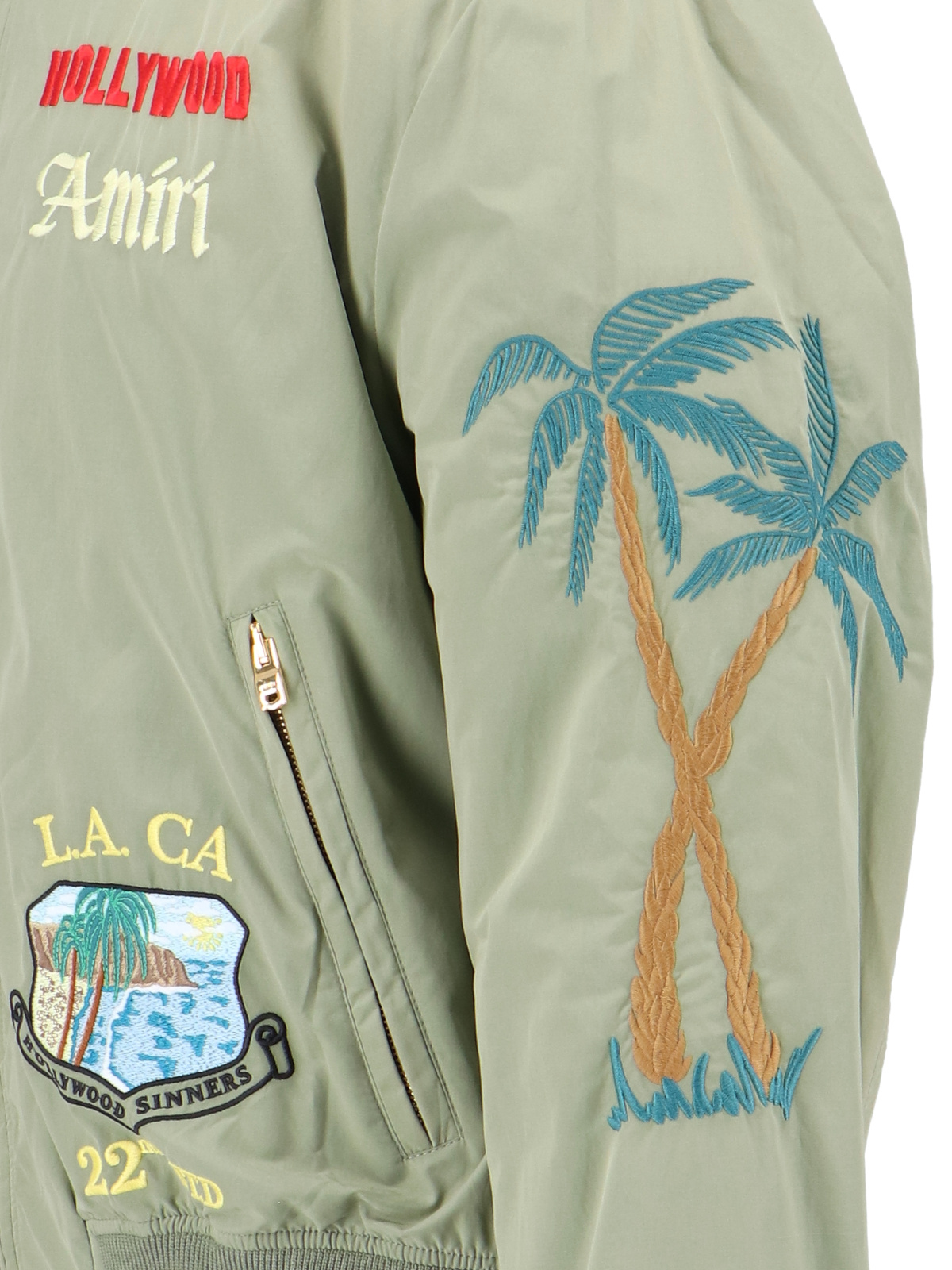 Amiri Embroidered Casual Jacket With Colorful Patches In Brown