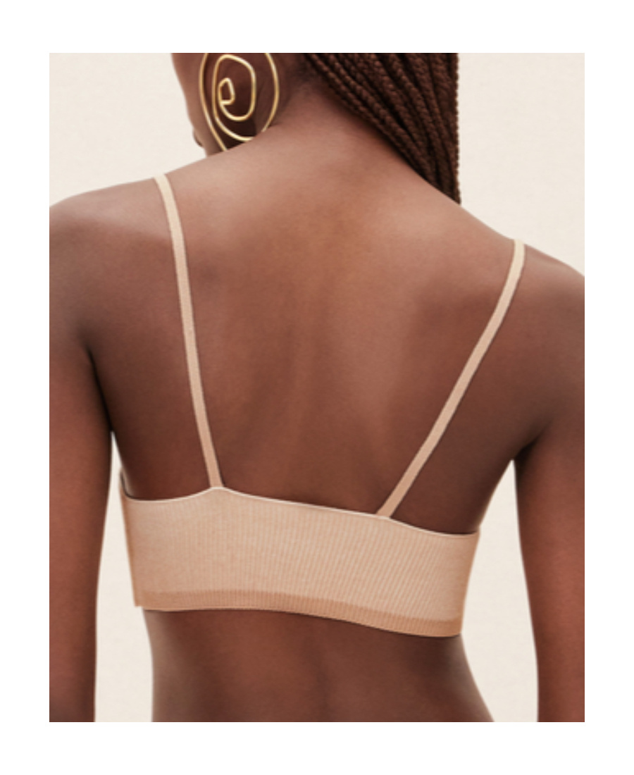 Jacquemus Pralu Logo-plaque Crop Top In Nude