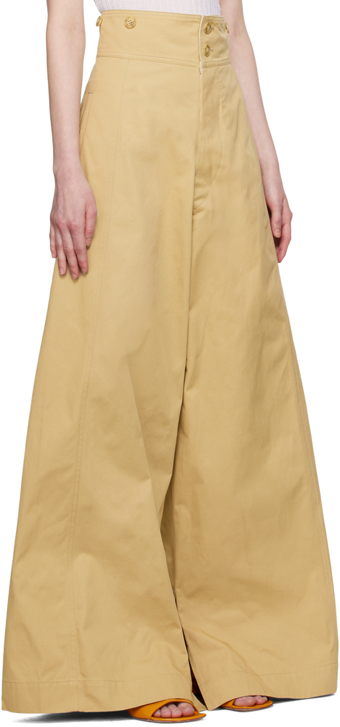 QUIRA TWILL WIDE-LEG CASUAL PANTS