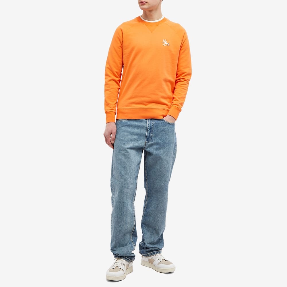 Maison Kitsuné Fox-patch Cotton Sweatshirt In Orange