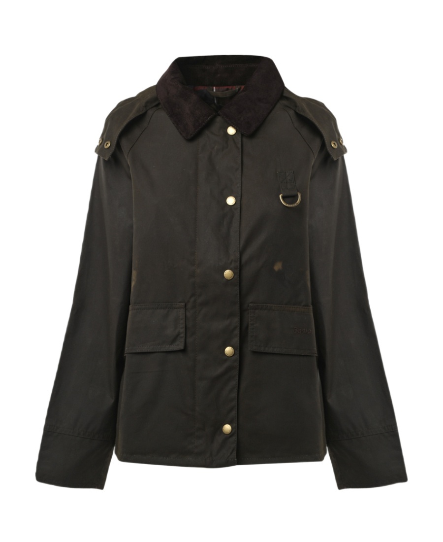 Barbour Avon Waxed Cotton Jacket In Black