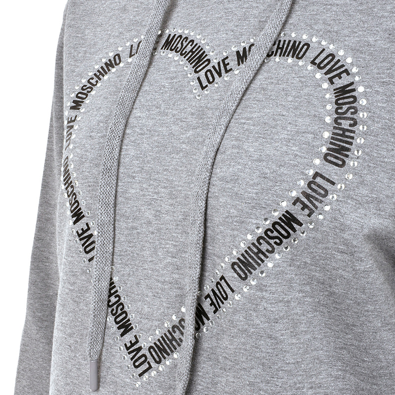 Moschino A Dress With A Loving Pattern In Gray