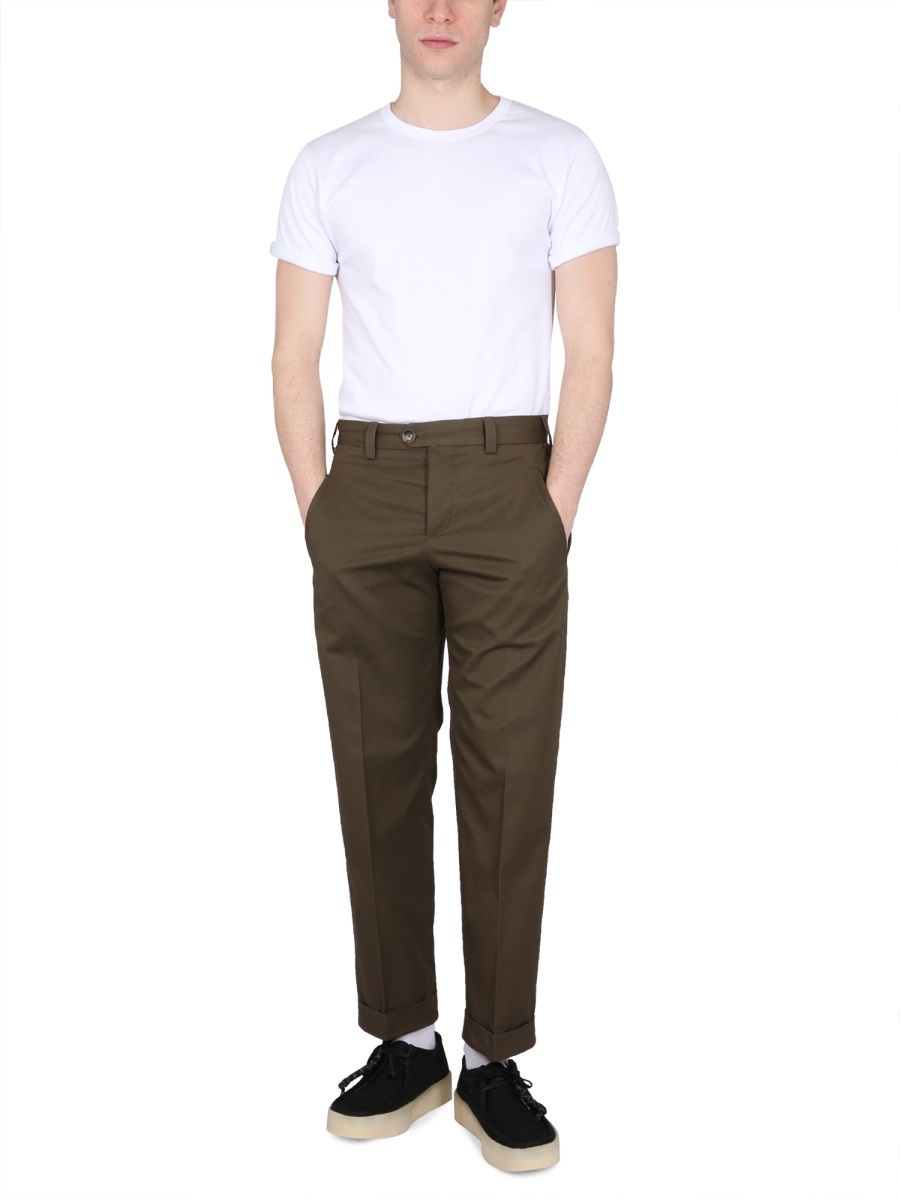 Pt Torino Pressed-crease Straight-leg Trousers In Brown