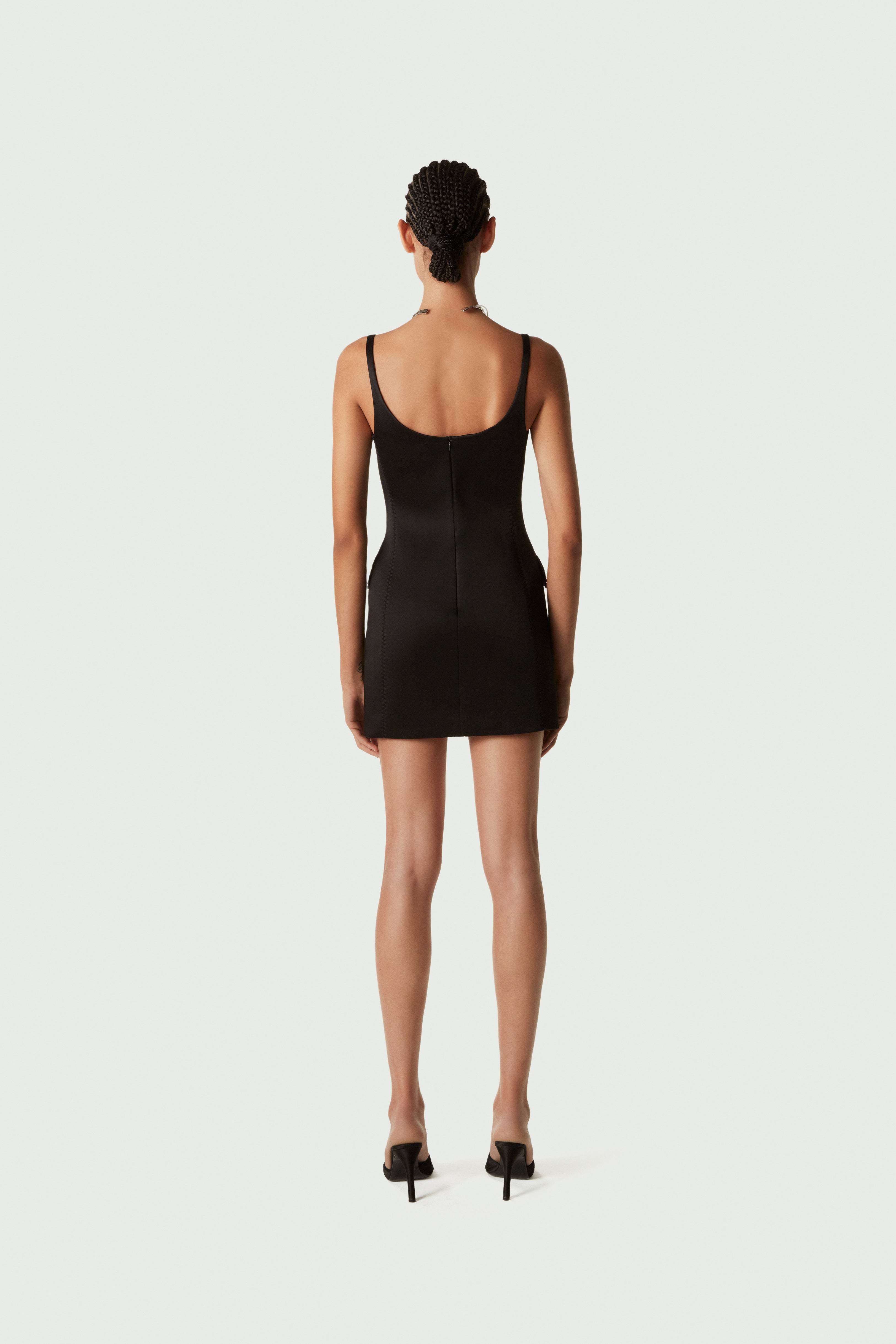 Coperni Suspender Dress In Black