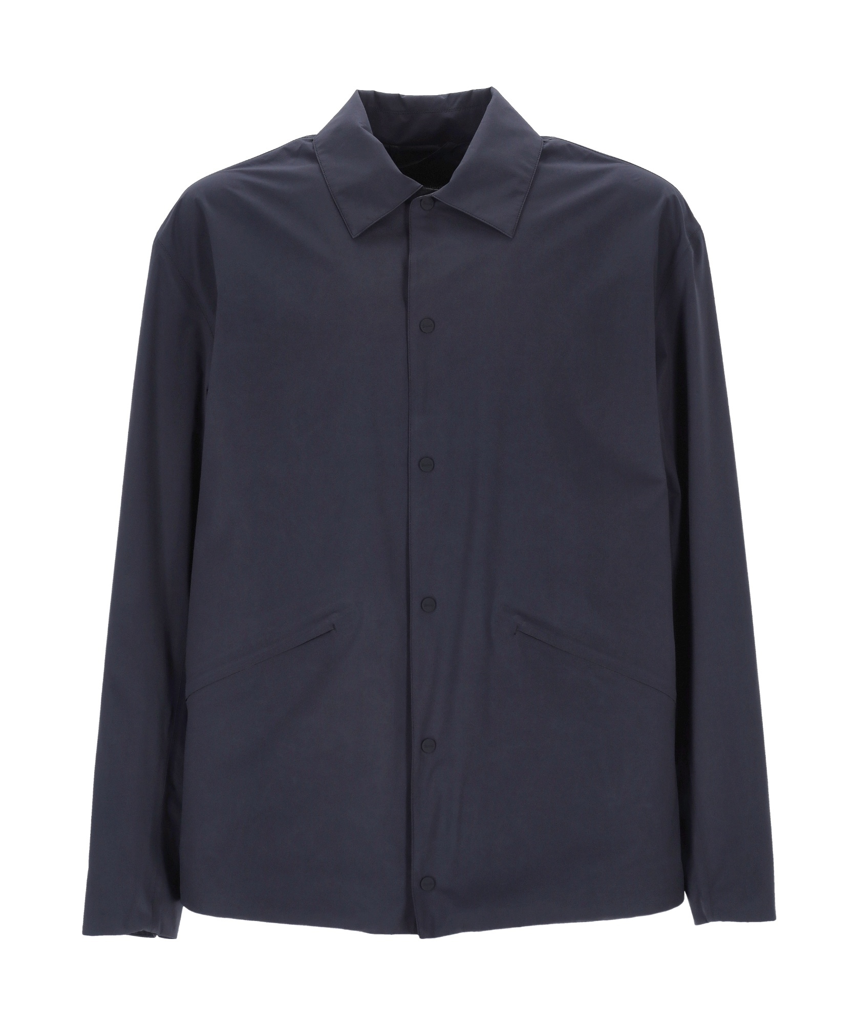 Herno Collared Waterproof Jacket Front Pockets In Black