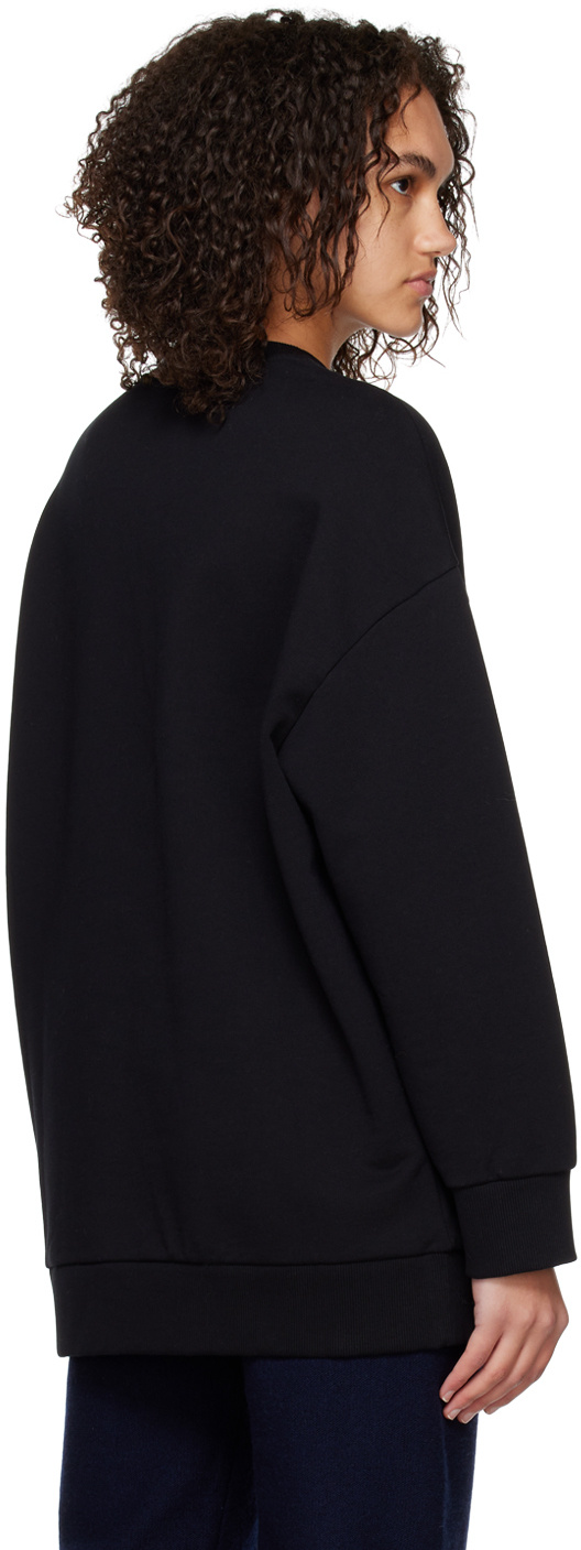 Stella Mccartney Round Collar Long Sleeve Sweater In Black