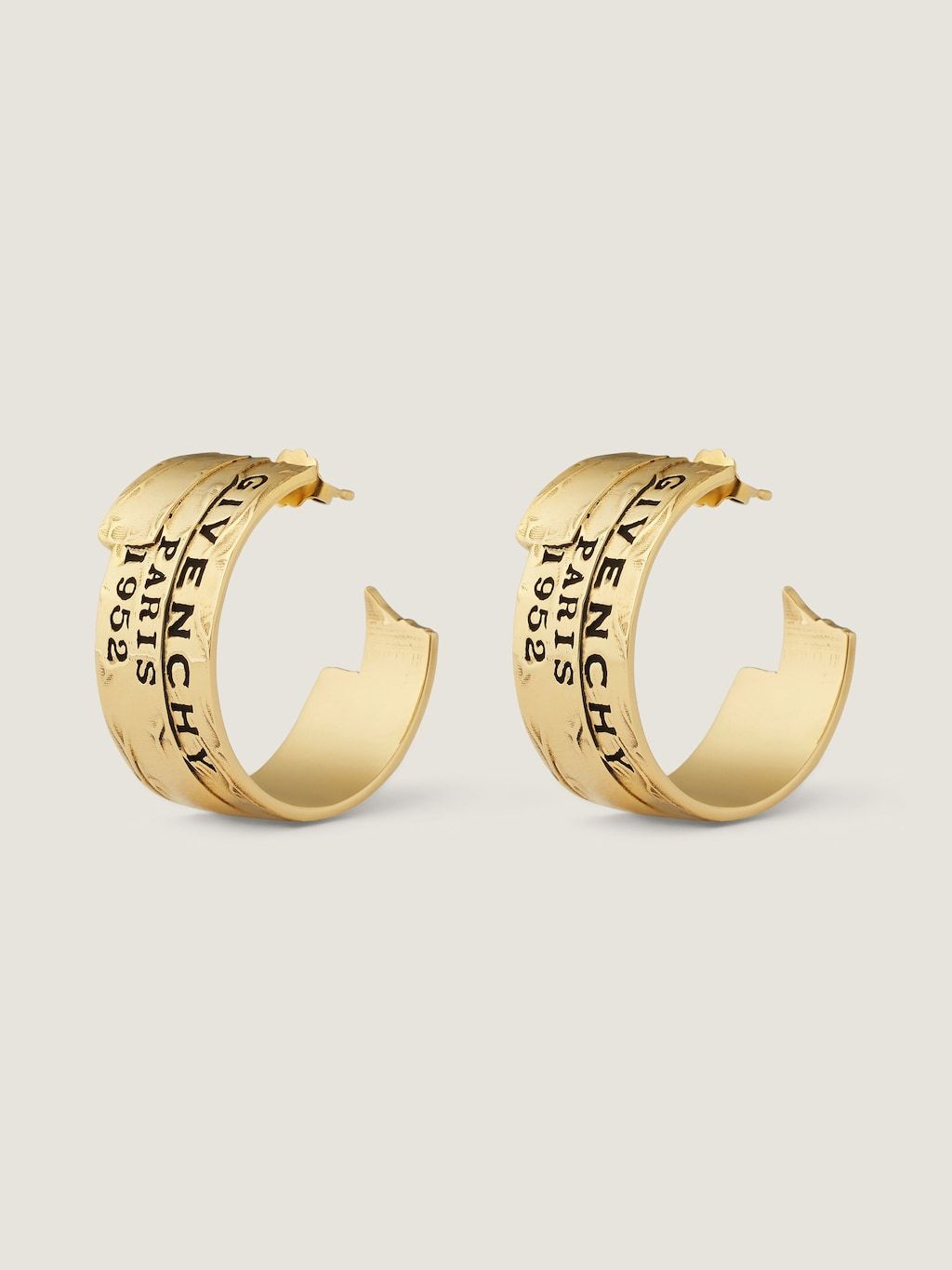 Givenchy Tape Earrings In Metal And Enamel In Gold