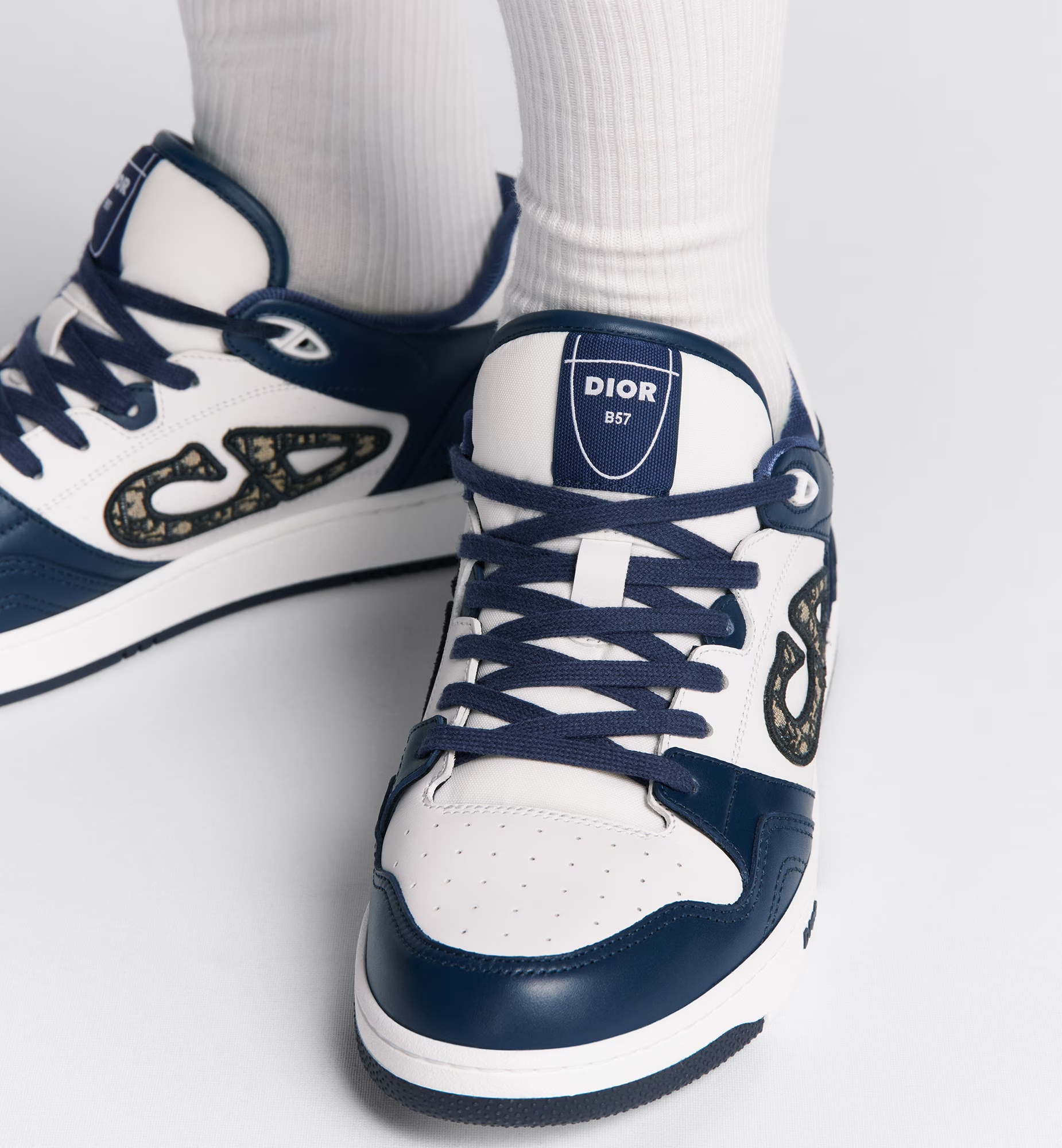 Dior Man B57 Man Blue Sneakers In White