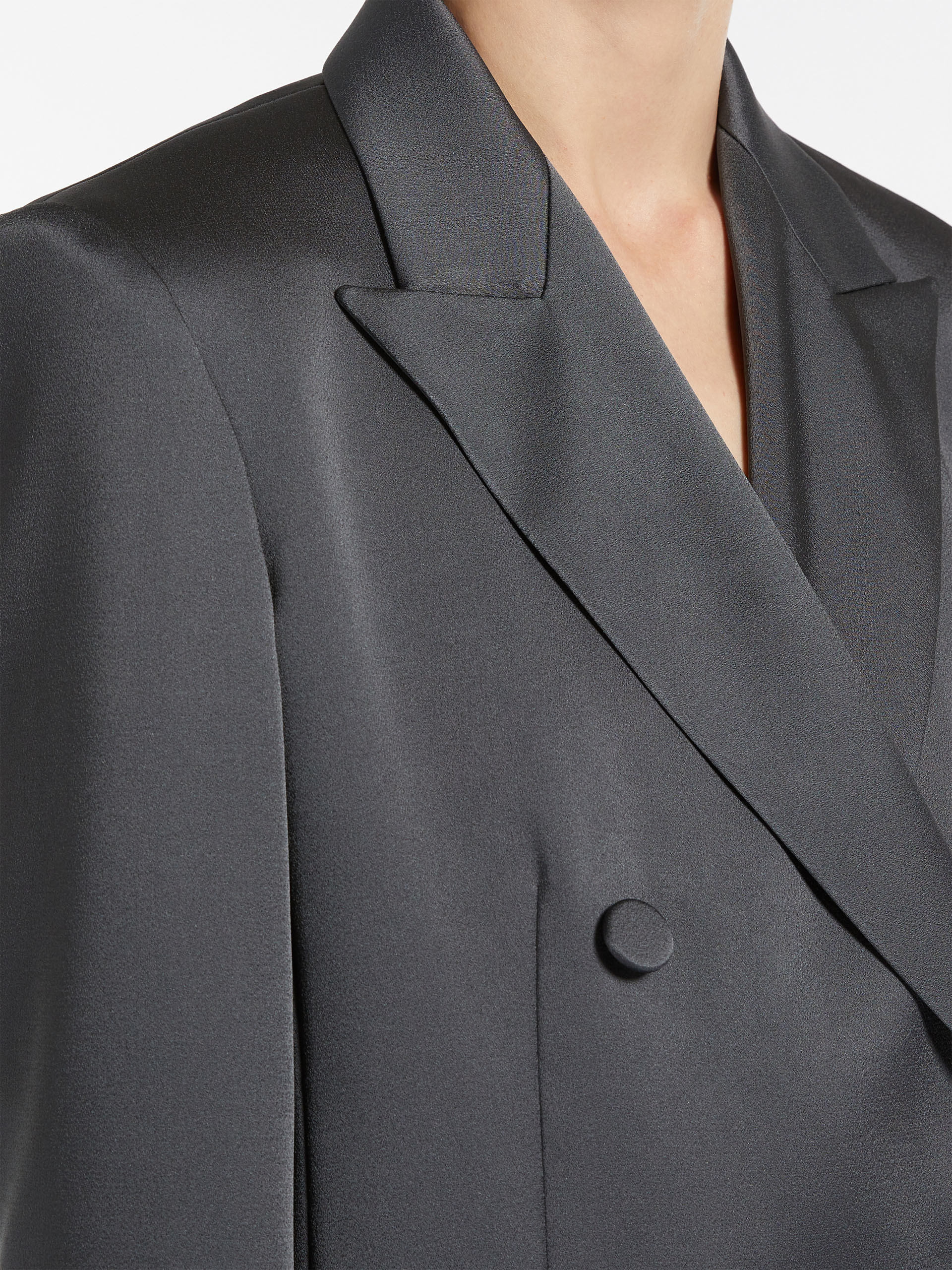 Shop Max Mara Double-breasted Blazer In Gray