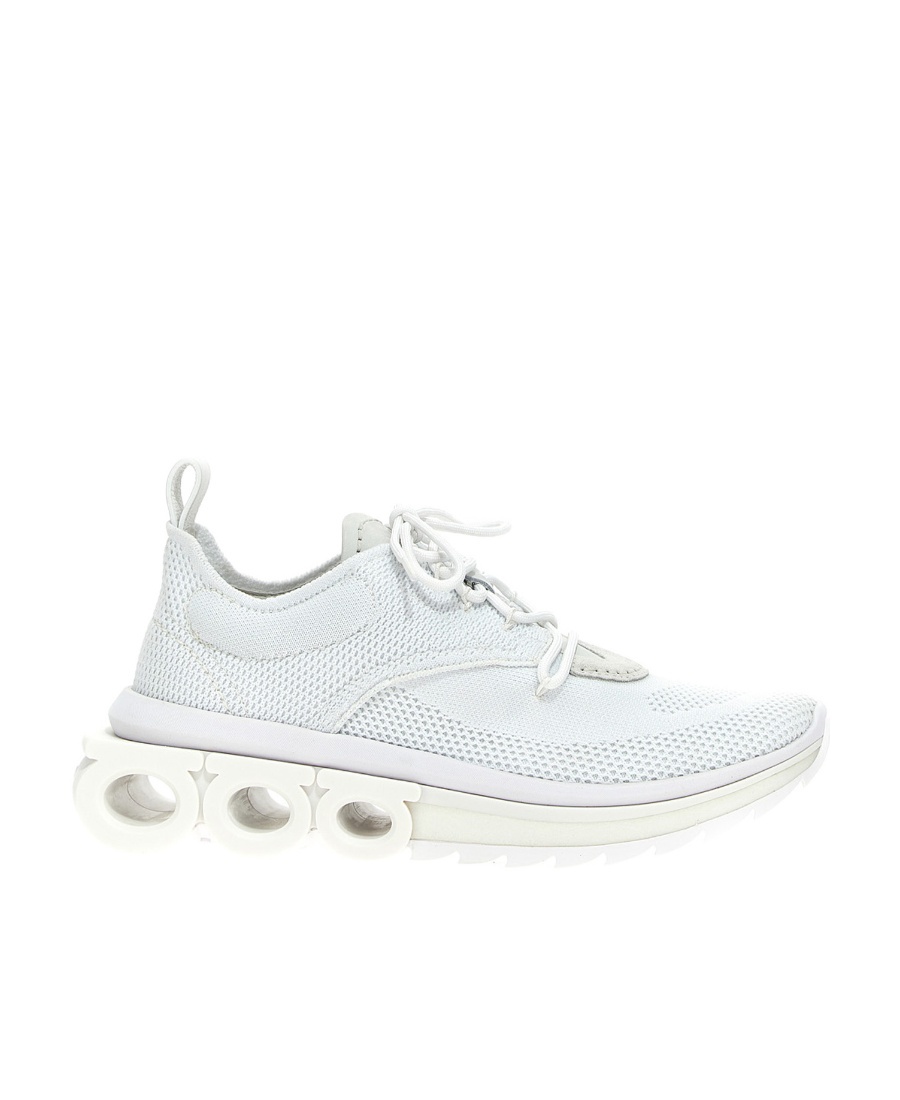Ferragamo Logo Sports Shoes In White