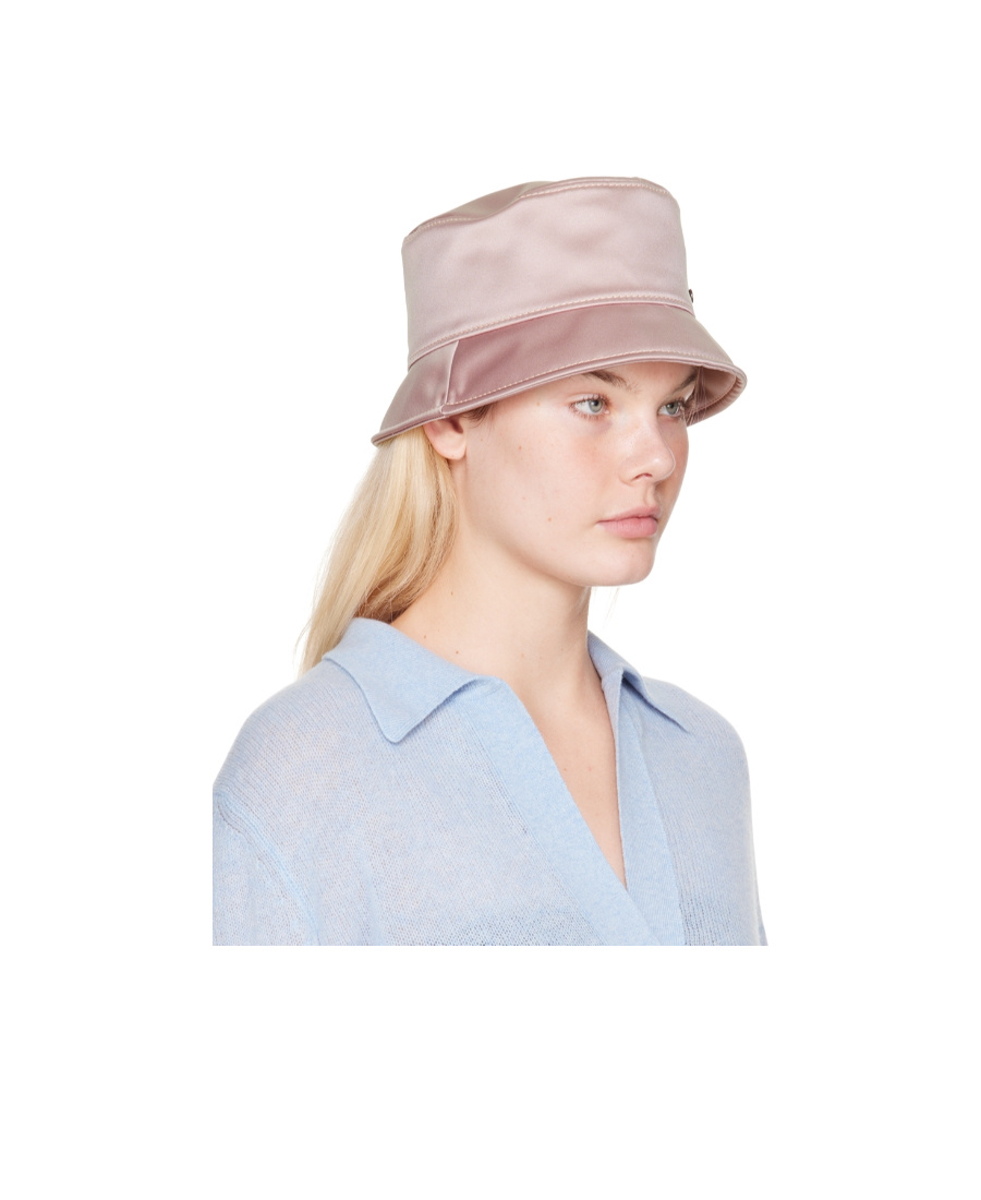 Maison Michel Purple Axel Beach Hat In White