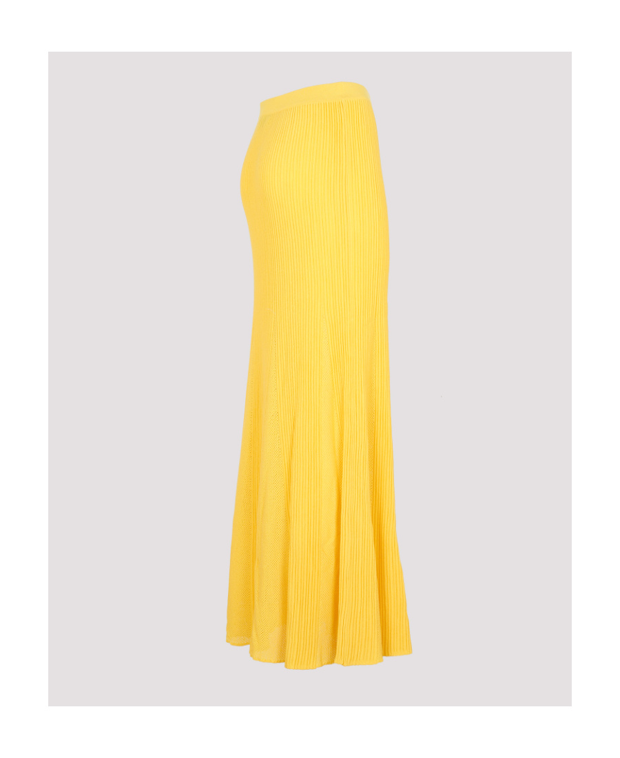 Gabriela Hearst Eula Pleated Midi Skirt In Yellow