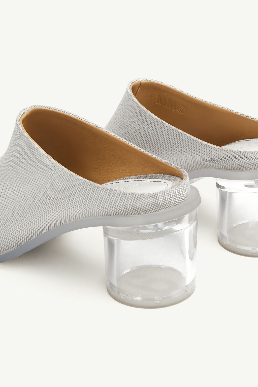 Shop Mm6 Maison Margiela Anatomic Transparent Heeled Slip-on Mules In White