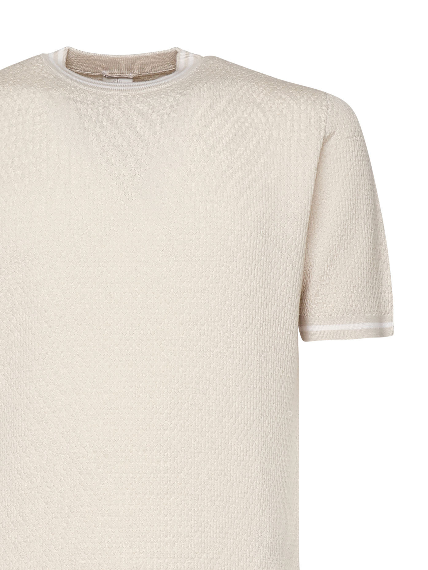 Eleventy Crew Neck Short-sleeved Sweater In White