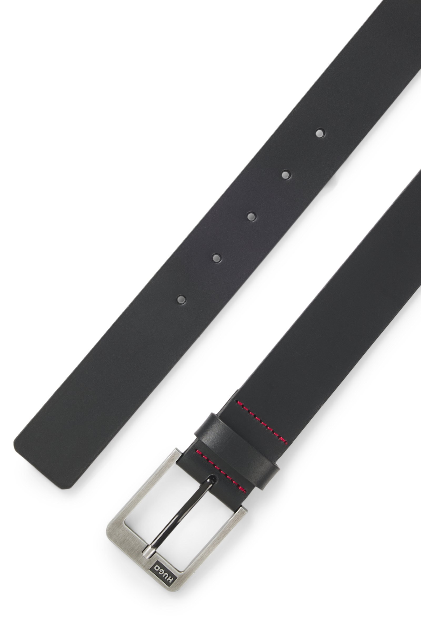 Hugo Boss Logo Buckle Belt In Black