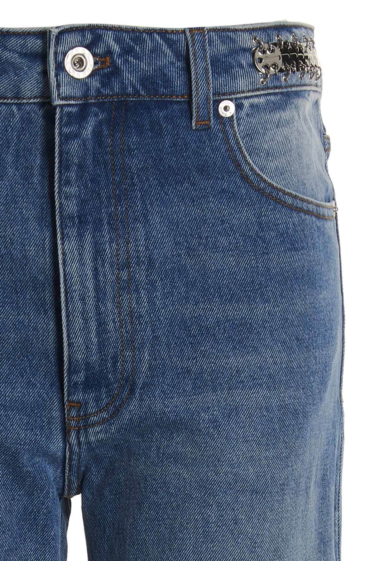 Rabanne Chain-embellished Straight-leg Jeans In Blue