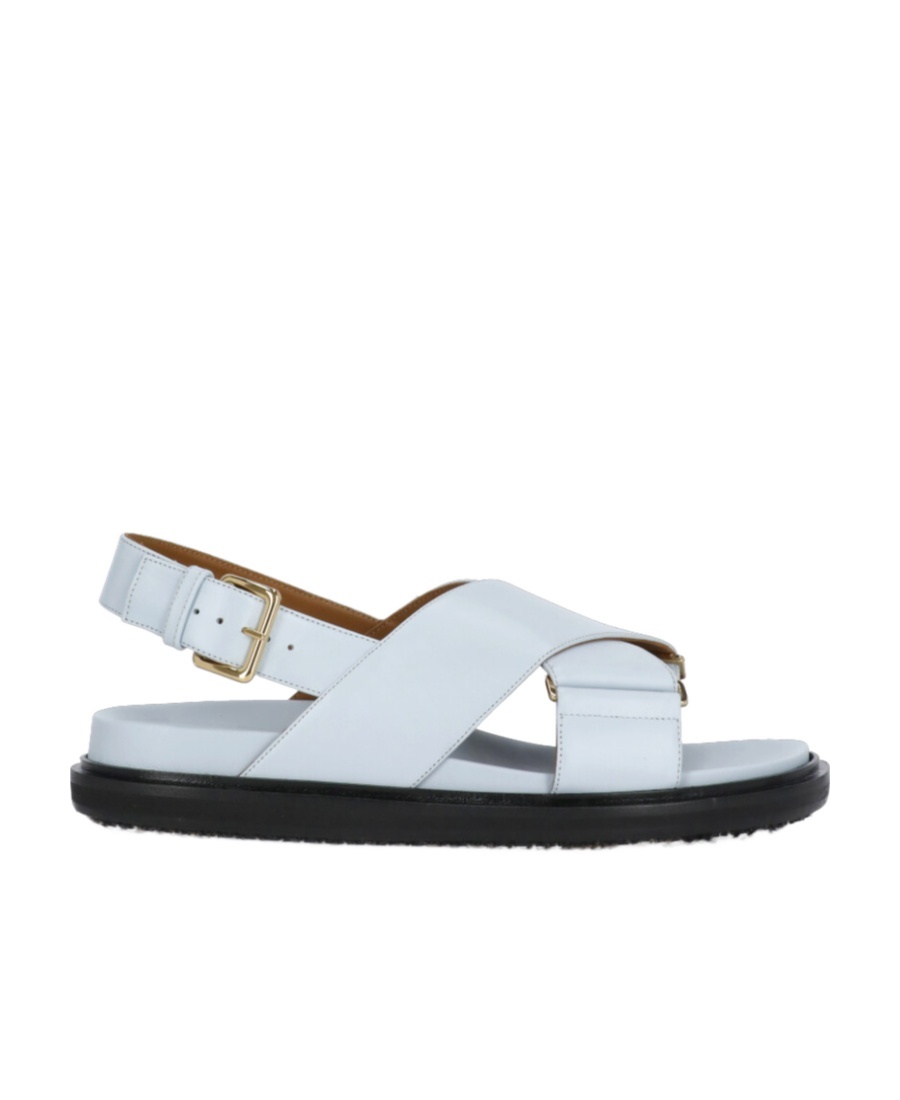 Marni Leather Fussbett Sandals In White