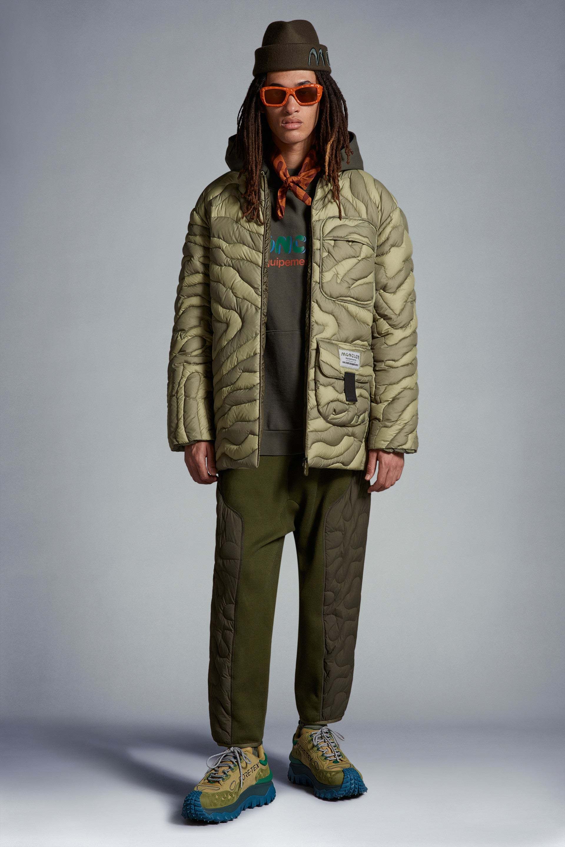 Moncler X Salehe Bembury Peano Down Jacket In Green