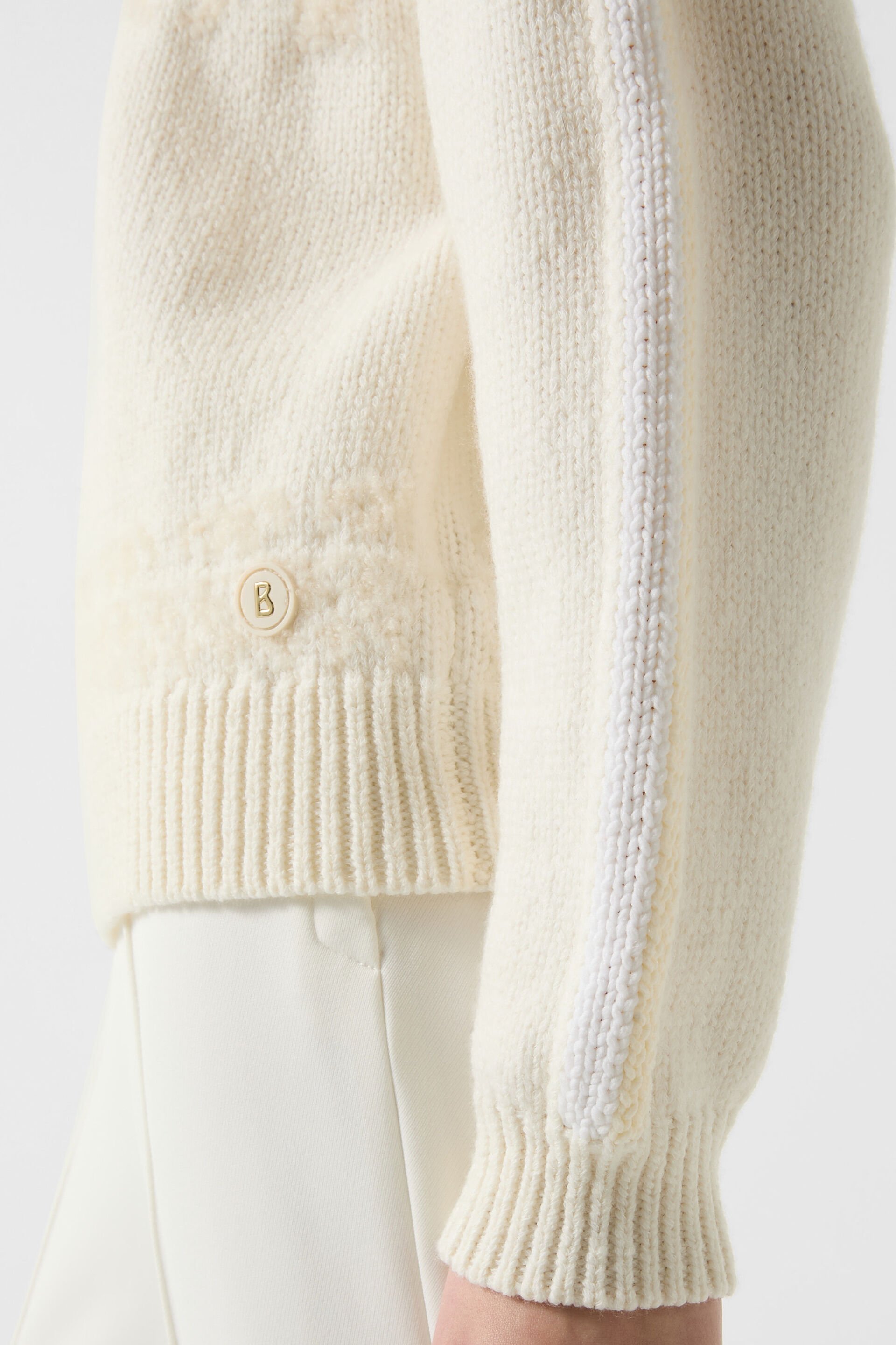 Bogner Elana Half Zip Knit Sweater In White