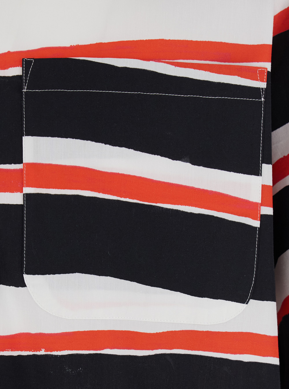 Msgm Multicolor Shirt With All-over Asymmetric Striped Motif In Cotton Man In Black