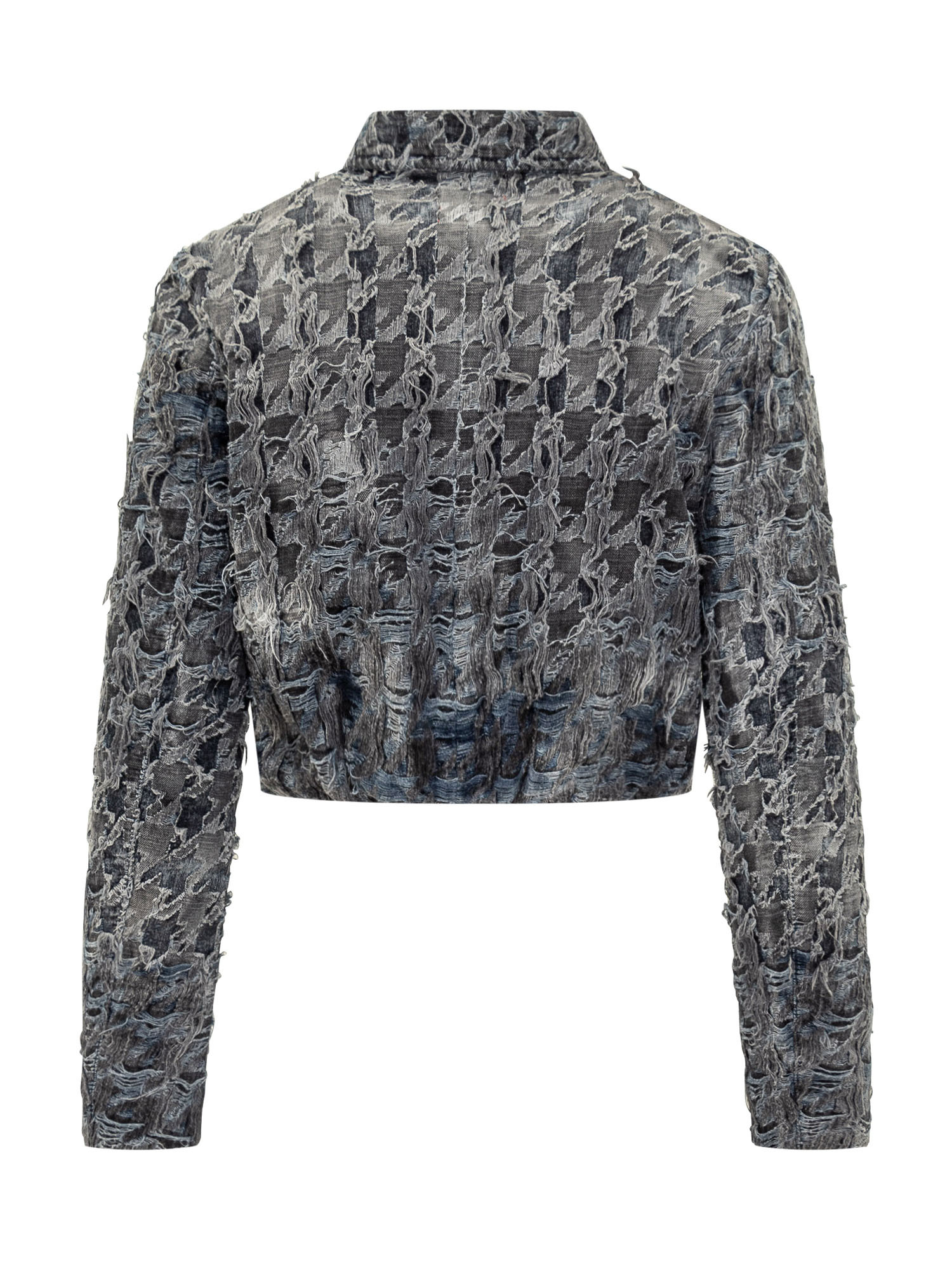 Diesel Textured Cropped Blazer Long Sleeves In Black