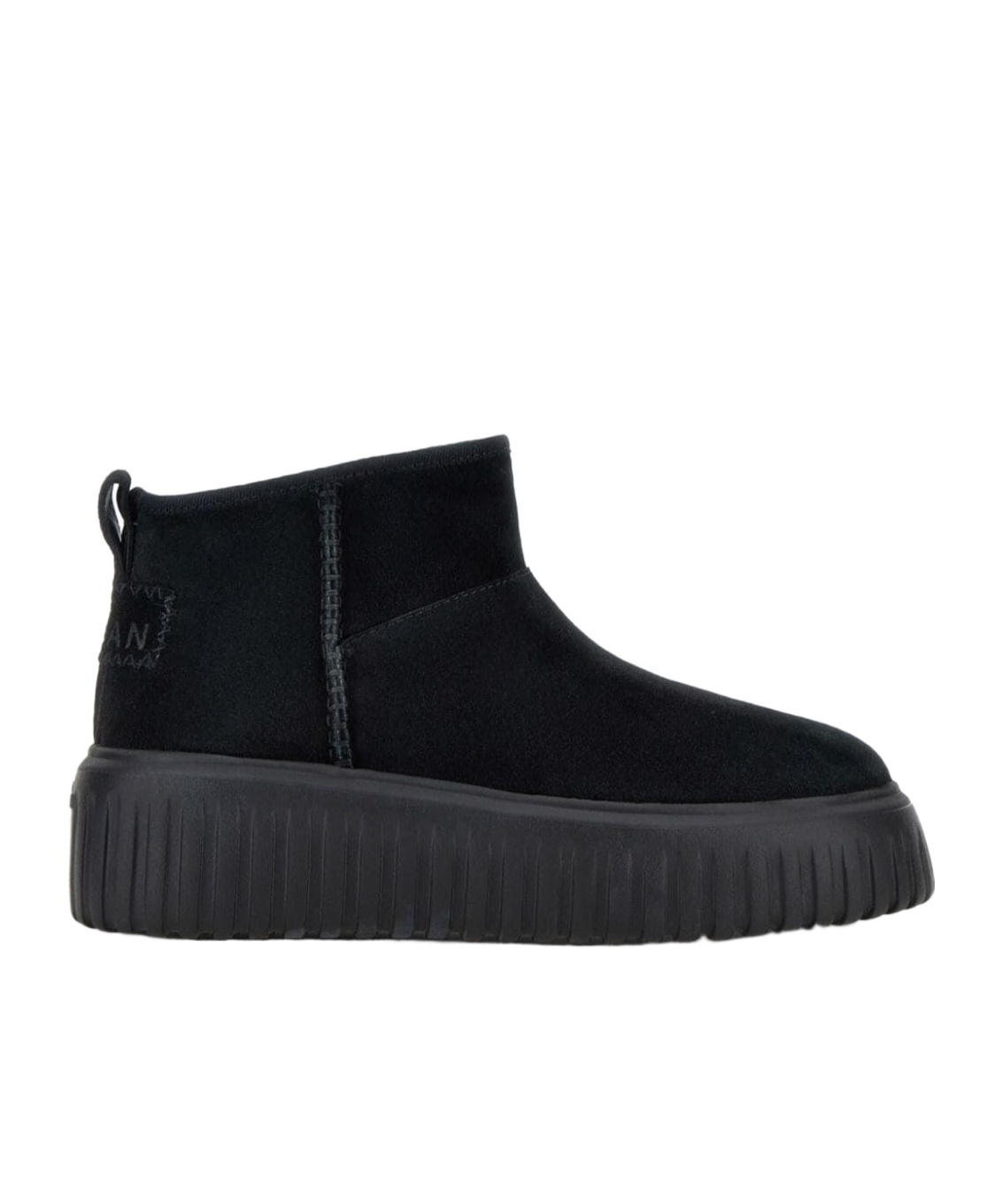 Hogan Ankle-high Minimalist Suede Shoes In Black