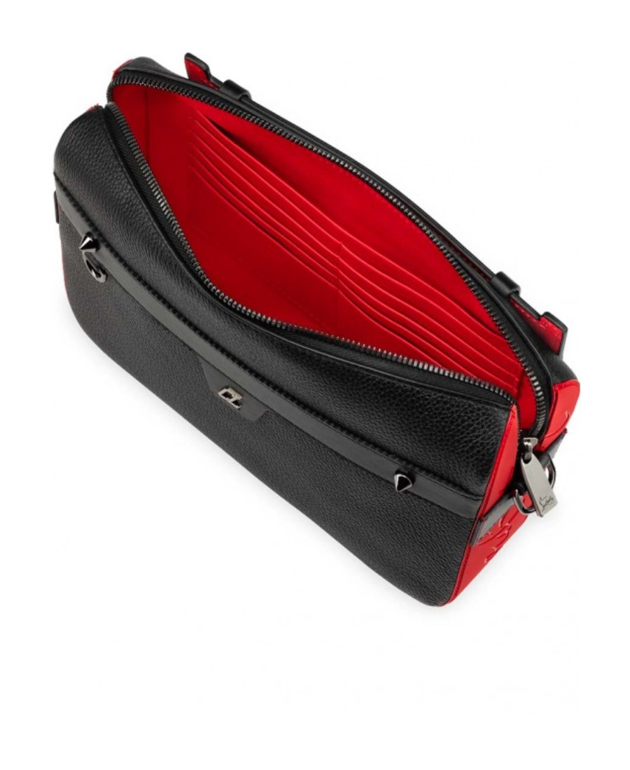 Christian Louboutin Ruisbuddy Leather Messenger Bag In Black