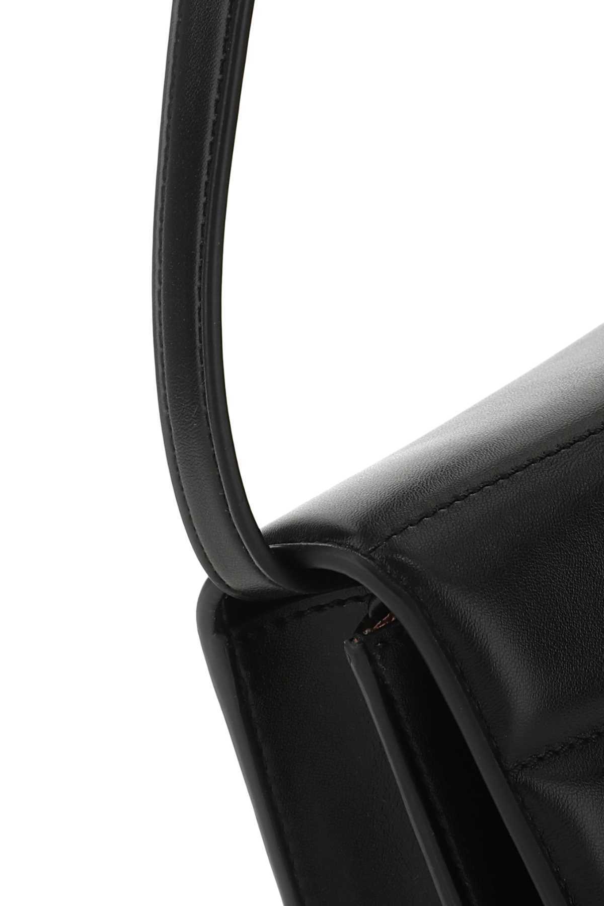 Stella Mccartney S-wave Logo Plaque Padded Wallet On Strap In Black