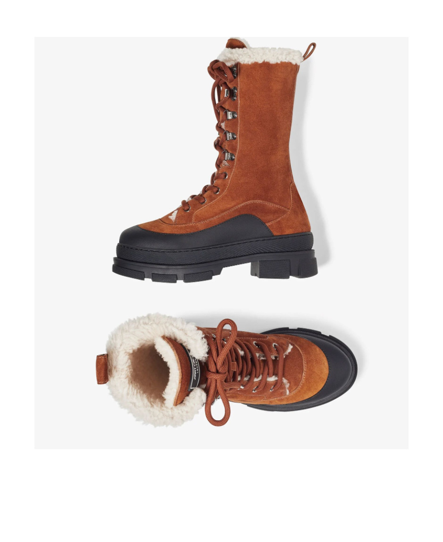 Jimmy Choo Aldea Leather Lace-up Boots In Brown