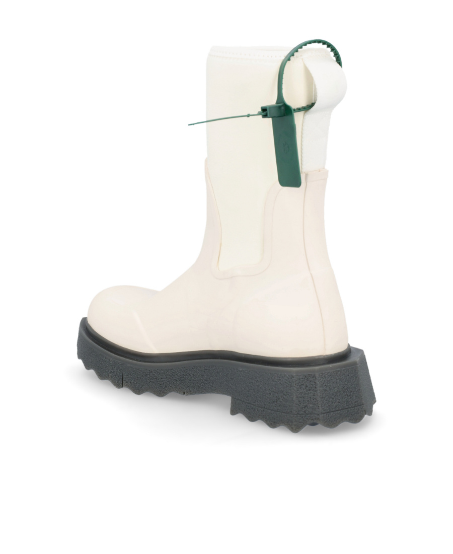 Off-white Slogan-print Ankle Boots In White