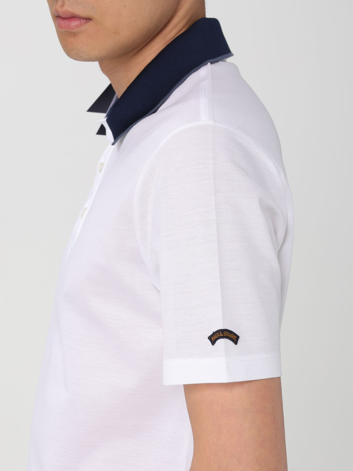 Paul & Shark White Short Sleeves Logo Polo In White