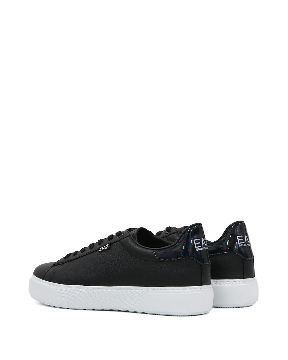 Ea7 Logo Strapped Casual Sneakers In Black