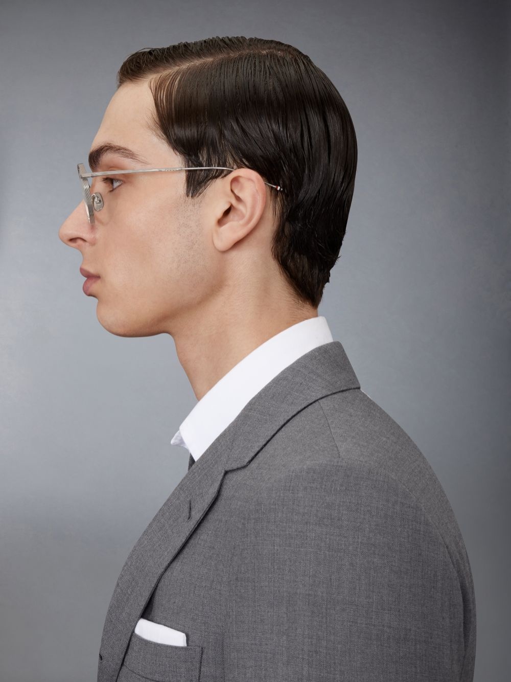 Shop Thom Browne Round-frame Glasses In Gray