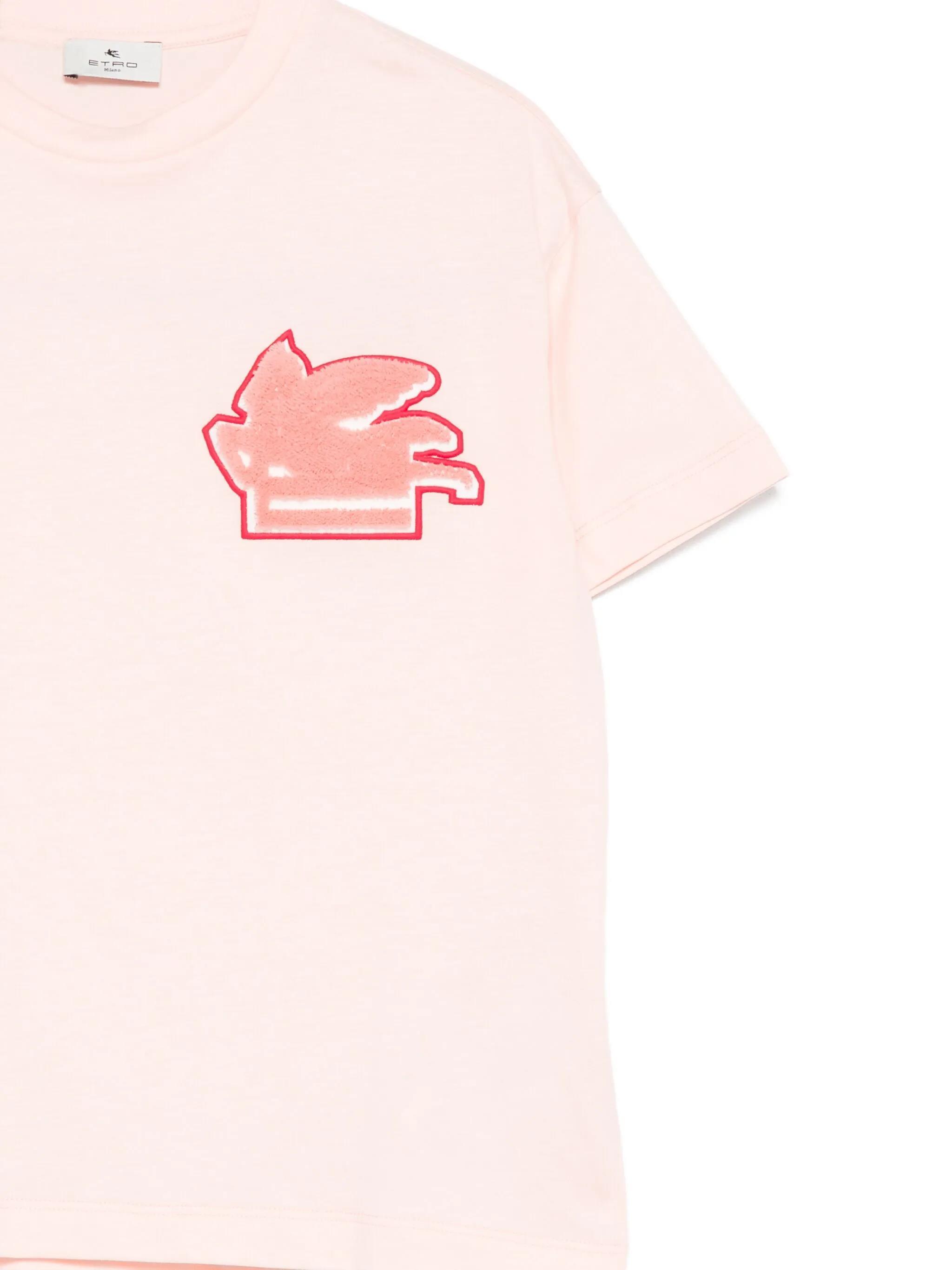Etro Pegaso-patch T-shirt In Pink