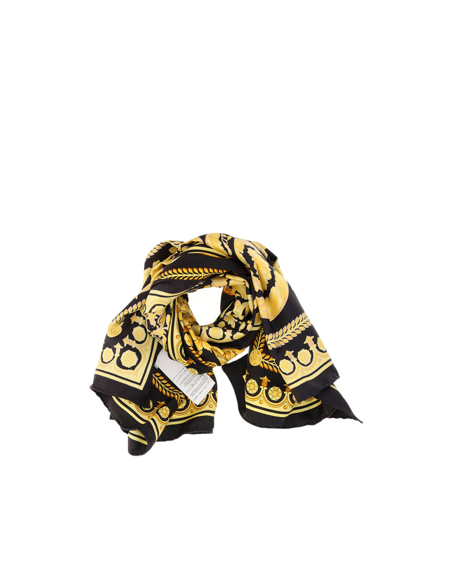 Versace Baroque-pattern Scarf In Yellow