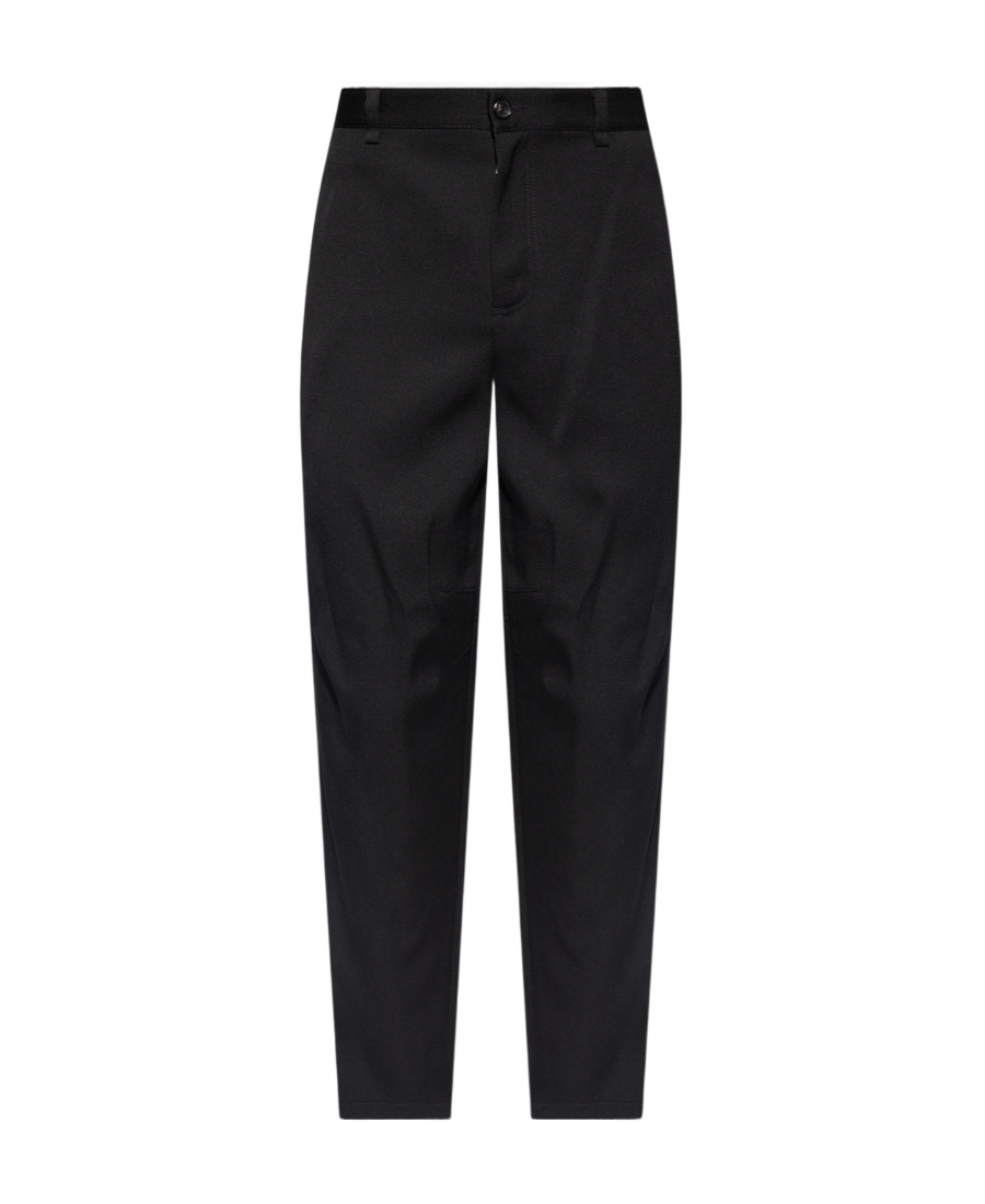 Shop Lanvin Cropped Wool Tailored Trousers In Black