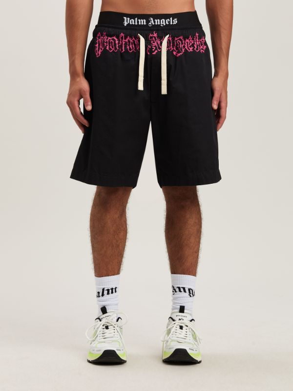 Palm Angels Shorts Logo In Black