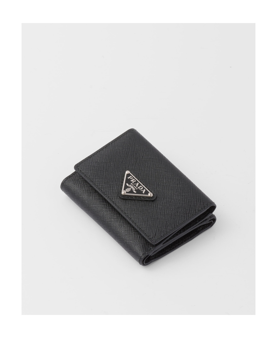 Prada Small Saffiano Leather Wallet In Black