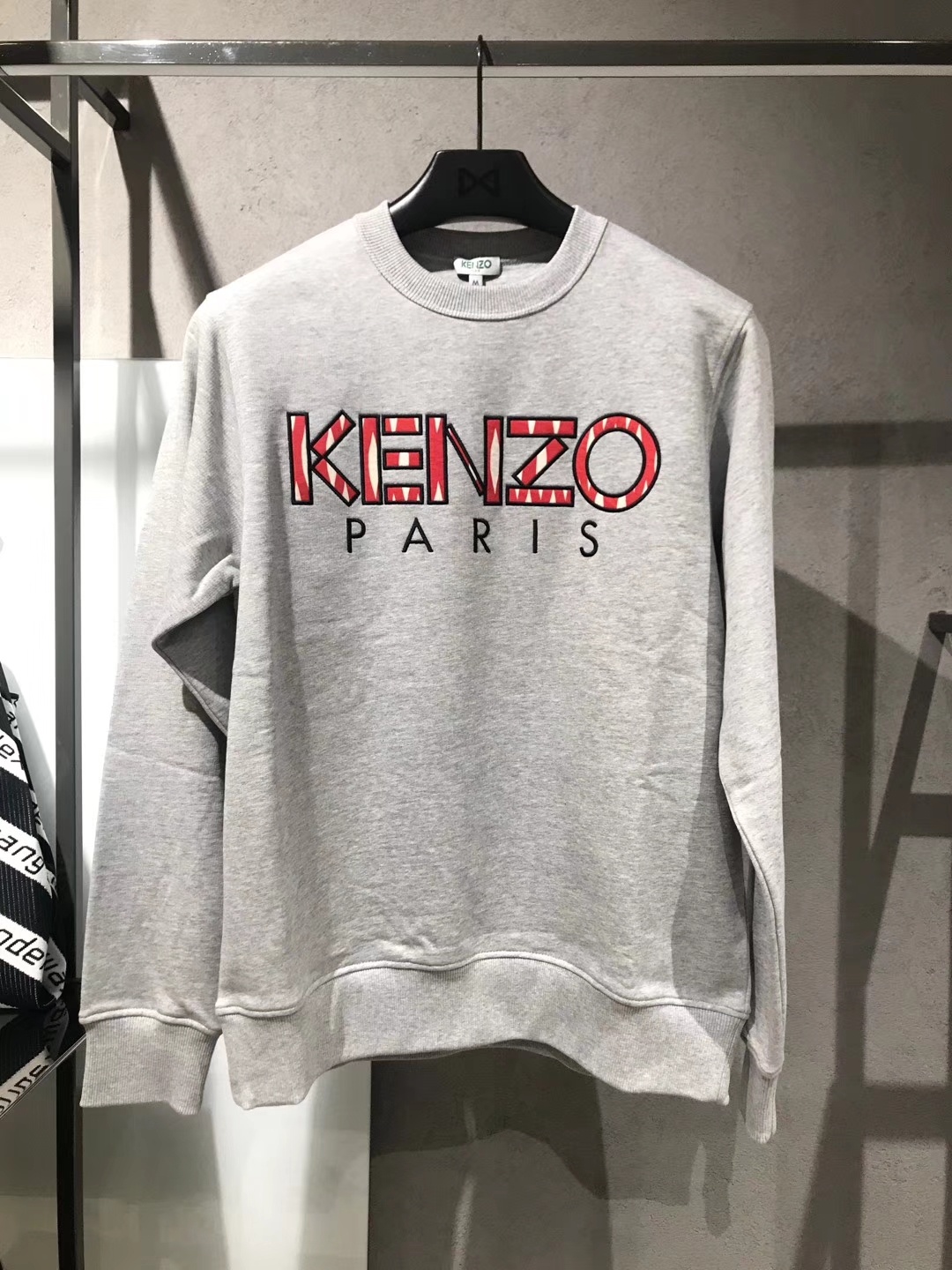 Shop Kenzo Logo Embroidered Round Neck Sweater In White