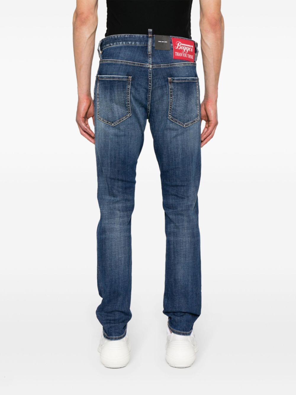 Dsquared2 'cool Guy' Blue Jeans With Logo Patch In Blue