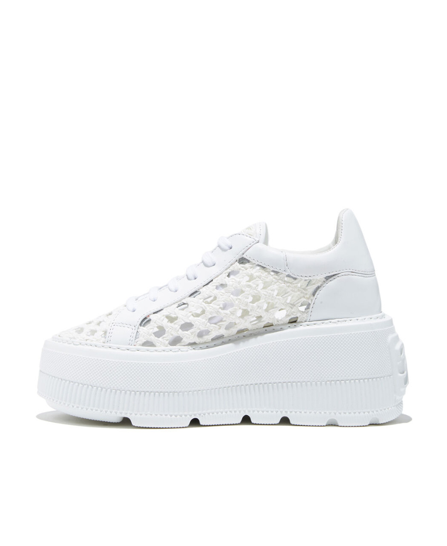 Casadei Sneakers Low Top Platform Sole In White