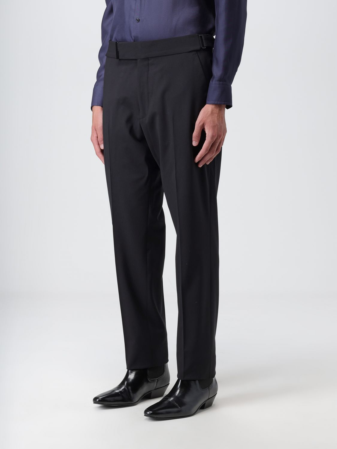 Tom Ford Tailored Wool-blend Trousers In Black