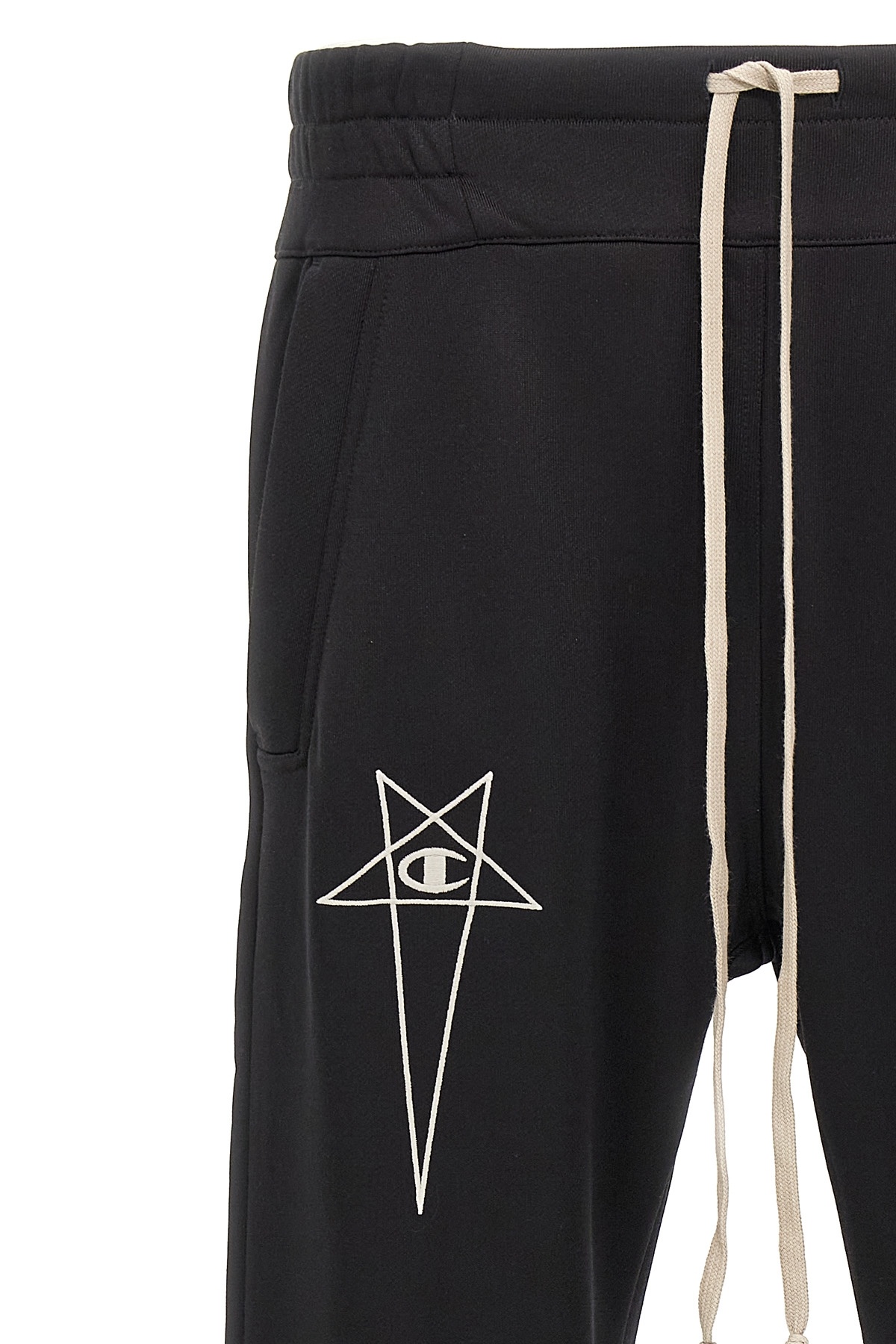 Rick Owens Black Champion Edition Prisoner Drawstring Sweatpants