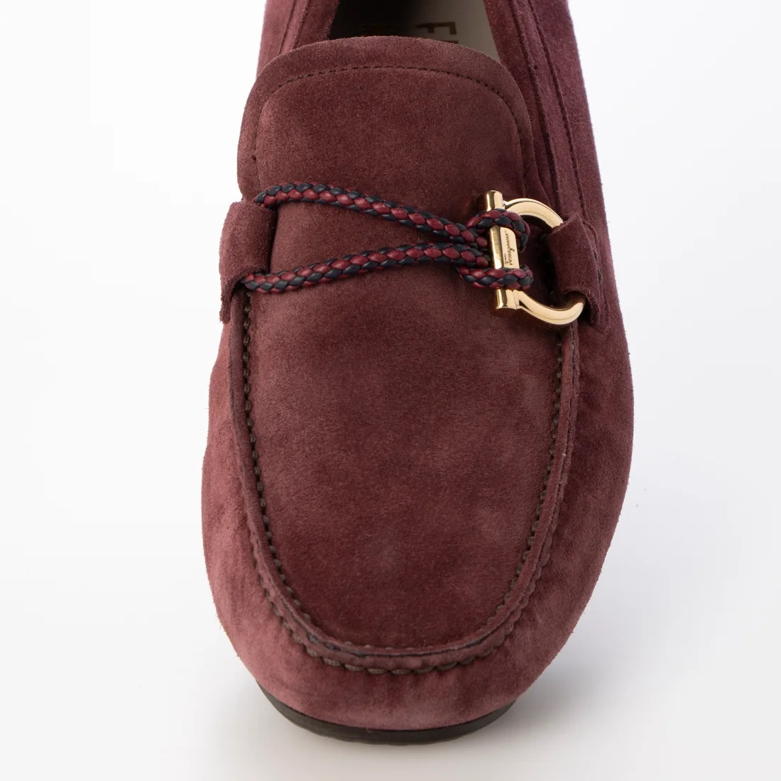 Ferragamo Loafers With Logo Buckle In Brown