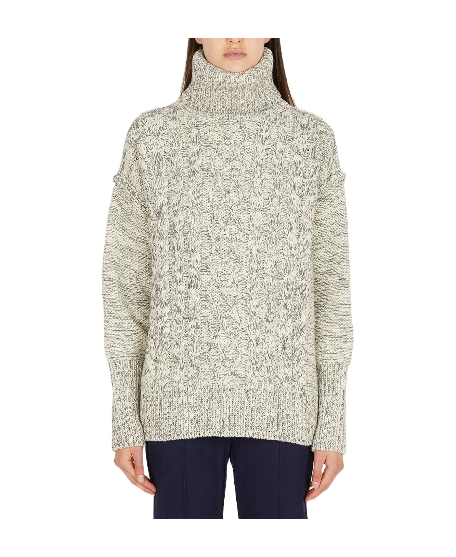 Sportmax Wool Turtleneck Sweater In White