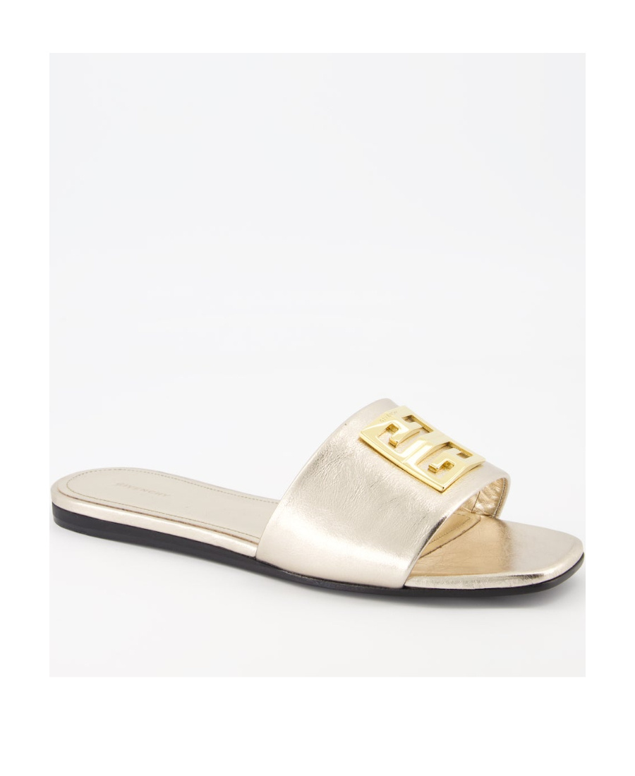 Givenchy 4g Flat Mules In 4g Lurex Embroidery In Nude